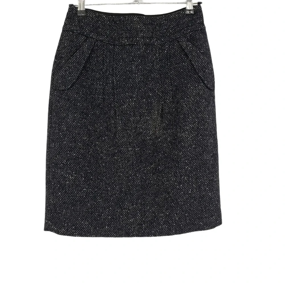 CAbi #738 Straight Pencil Skirt Blair Wool Tweed Lined Pockets Business Career